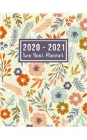 2020-2021 Two Year Planner: 2020-2021 see it bigger planner - Nice Floral pattern design 24 Months Agenda Planner with Holiday from Jan 2020 - Dec 2021 Large size 8.5 x 11 2020