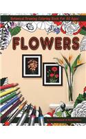 Flowers Coloring Book with Botanical Drawing