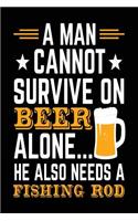 A Man Cannot Survive On Beer Alone... He Also Needs A Fishing Rod