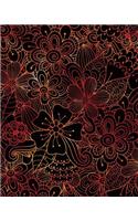 Journal Notebook Flower Pattern 8: 172 Lined Numbered Pages With 3 Index Pages For Easy Organization in Large 8 x 10 Size For Journaling, Writing, Planning or Doodling.(23 Artsy Lined Journals)