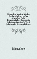 Blumenlese Aus Den Werken Der Troubadours in Den Originalen, Nebst Provenzalischer Grammatik Und Glossarium Bearb. Von E. Brinckmeier (German Edition)