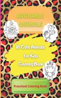 16 Cute Animals for Kids Coloring Book