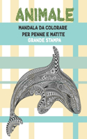 Mandala da colorare per penne e matite - Grande stampa - Animale