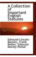 A Collection of Important English Statutes