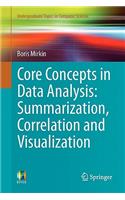 Core Concepts in Data Analysis: Summarization, Correlation and Visualization