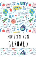 Notizen von Gerhard: Liniertes Notizbuch für deinen personalisierten Vornamen