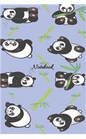 Notebook: Panda Notebook Journal. 6 x 9 notebook, 120 blank lined pages to write in. Cute gift.