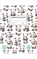 Handwriting Practice Sheets: Cute Blank Lined Paper Notebook for Writing Exercise and Cursive Worksheets - Perfect Workbook for Preschool, Kindergarten, 1st, 2nd, 3rd and 4th Gr