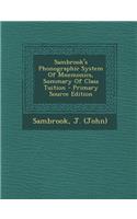 Sambrook's Phonographic System of Mnemonics, Summary of Class Tuition