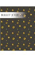 Bullet Journal Notebook Dotted Grid, Graph Grid-Lined Paper, Large, 8x10,150 Pages: Elegance Gold Glitters Dots Asphalt Cover: Master Journaling with Bullet Guide System Professional Journal