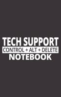 tech support: 6x9 inch - lined - ruled paper - notebook - notes