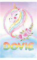 Dovie: Dovie's Unicorn Personal Custom Named Diary Planner Calendar Notebook Journal 6x9 Personalized Customized Gift For Someone Who's Surname is Dovie Or