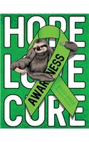Non-Hodgkin's Lymphoma Cancer Awareness Ribbon and Cute Sloth Hope Love Cure