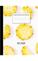 white pineapple Composition Notebook