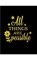 All Things Are Possible: Spiritual Notebook Journal Gift Planner for Women