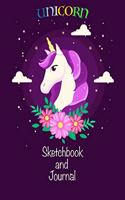 unicorn sketchbook and journal: Cute Unicorn Sketchbook for Girls with 110 Pages of 8.5"x11" Blank Paper for Drawing, Doodling or Learning to Draw, Perfect for Journal, Sketching a