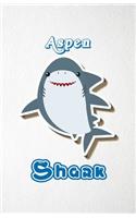 Aspen Shark A5 Lined Notebook 110 Pages: Funny Blank Journal For Family Baby Shark Birthday Sea Ocean Animal Relative First Last Name. Unique Student Teacher Scrapbook/ Composition Great Fo