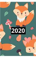 2020 Self Care Planner and Habit Tracker: CUTE FOX DESIGN - Week to page diary Plus 12 x monthly self care habit trackers, brain dumps, personal expenses and more!