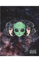 Galaxy Composition Book: Space Girl Alien Illustration Squared Graph Paper (5x5) Journal Notebook for Math and Science - Large (8.5 X 11)(Galaxy Notebooks)