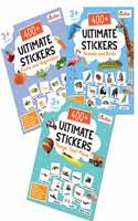 Pegasus 1200+ Ultimate Stickers Books (Set of 3) - Fruits and Vegetables, Animal and Birds, Things That Move for 3+ Years Kids | Stickers for Classroom Activity & Holiday Homework