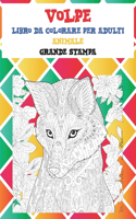 Libro da colorare per adulti - Grande stampa - Animale - Volpe