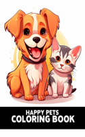 Adorable Pets Coloring Book: Happy & Cute Pets Coloring Book +40 Drawing Pages