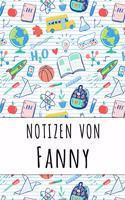 Notizen von Fanny: Liniertes Notizbuch für deinen personalisierten Vornamen