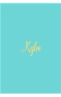 Kylee: Personalized Name Turquoise Matte Soft Cover Notebook Journal to Write In. 120 Blank Lined Pages