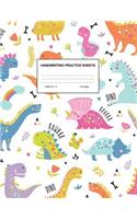 Handwriting Practice Sheets: Cute Blank Lined Paper Notebook for Writing Exercise and Cursive Worksheets - Perfect Workbook for Preschool, Kindergarten, 1st, 2nd, 3rd and 4th Gr