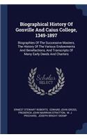 Biographical History Of Gonville And Caius College, 1349-1897