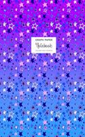 Graph Paper Notebook - Square Grid Journal - Stars on Purple Sky