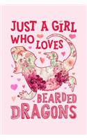 Just a Girl Who Loves Bearded Dragons: Bearded Dragon Lined Notebook, Journal, Organizer, Diary, Composition Notebook, Gifts for Bearded Dragon Lovers
