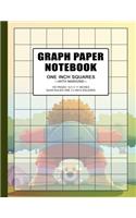 Graph Paper Notebook: 1 inch squares grid paper notebook, 100 pages, double-sided, non-perforated, 8.5 x 11 Inches (Letter Size)