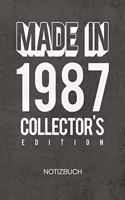 NOTIZBUCH A5 Dotted: Baujahr 1987 Notizheft GEPUNKTET 120 Seiten - 32 Jahre alt Notizblock Jahrgang 87 Skizzenbuch - Geburtstagswünsche Geschenk für Geburtstagskind Gebu