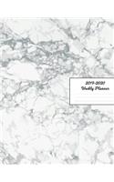 2019 - 2020 Weekly Planner: White Gray Stone Marble Cover January 2019 - December 2019 Plan Weeks, Set Goals & Get Things Done Datebook Calendar Schedule