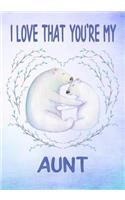 I Love That You're My Aunt Keepsake Journal Polar Bears