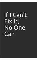 If I Can't Fix It, No One Can