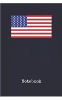 Notebook: American USA Flag Patriot Blank Writing Journal Patriotic Stars & Stripes Red White & Blue Cover with College Ruled Lined Paper Daily Diaries for Jo