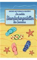 Dieses Notizbuch gehört der coolsten Steuerfachangestellten des Sommers: blanko A5 Notizbuch liniert mit über 100 Seiten Geschenkidee - Strand und Sommer Softcover