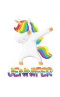 jennifer: jennifer 6x9 Journal Notebook Dabbing Unicorn Rainbow