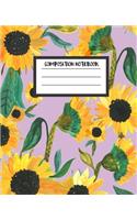 Composition Notebook: Sunflower Pink College Ruled Journal (7.5"x9.2") 100 Pages, Blank Lined Book to Write in Notes for Girls and Women