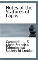 Notes of the Statures of Lapps