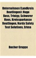 Unternehmen (Landkreis Reutlingen): Hugo Boss, Trinigy, Schworer Haus, Kreissparkasse Reutlingen, Narda Safety Test Solutions, Erima(German)