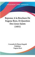 Reponse A la Brochure De Eugene Bore, Et Question Des Lieux Saints (1851)