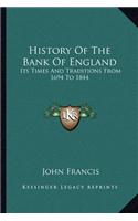 History Of The Bank Of England