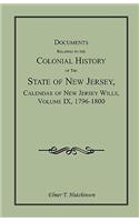 Documents Relating to the Colonial History of the State of New Jersey, Calendar of New Jersey Wills, Volume IX, 1796-1800