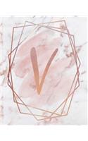 Letter V Lined Journal