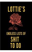 Lottie's Endless Lists of Shit to do: Lined Writing Notebook Journal with Personalized Name Quote, 120 Pages, (6x9), Simple Freen Flower With Black Text ... Women, School Teacher, mom, w