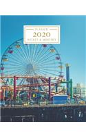 2020: Weekly and Monthly Planner/Calendar Jan 2020 - Dec 2020 Santa Monica Pier California Beach Oceanside