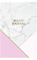 Bullet Journal: Marble + Gold Trendy Journal - 120-Page 1/2 Inch Dot Grid Notebook- 6 X 9 Marble & Gold Perfect Bound Softcover